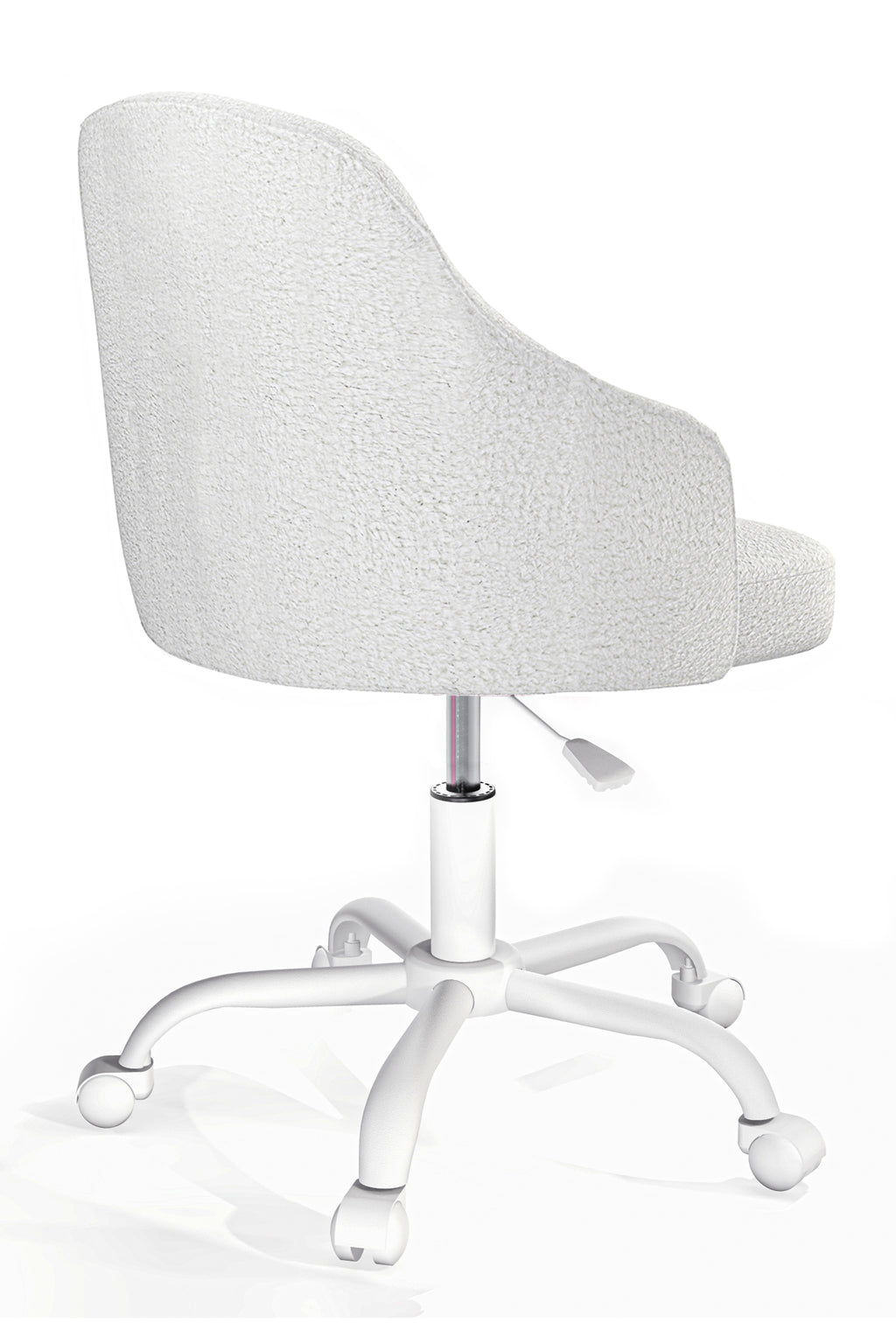 Louis Teddy Kumaş - Çocuk Çalışma Sandalyesi (Ekru - Beyaz Metal Ayak)