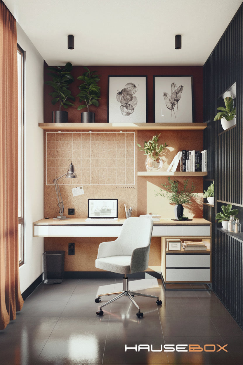 Louis çalışma sandalyesi, açık gri keten döşeme, krom ayak, çalışma odası ortamında