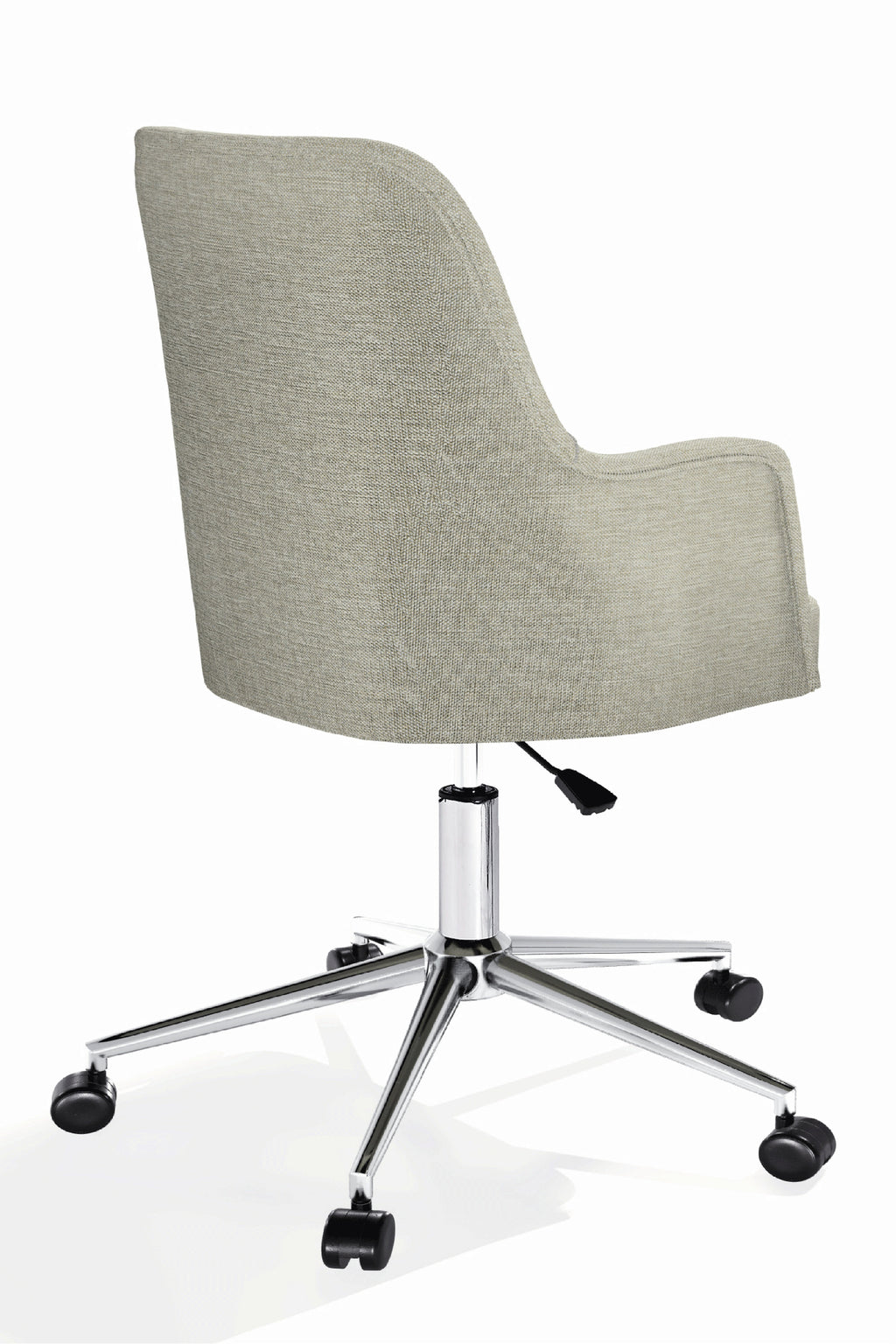 Louis Çalışma Sandalyesi – Silinebilir Keten Kumaş (Açık Krem - Krom Ayak)